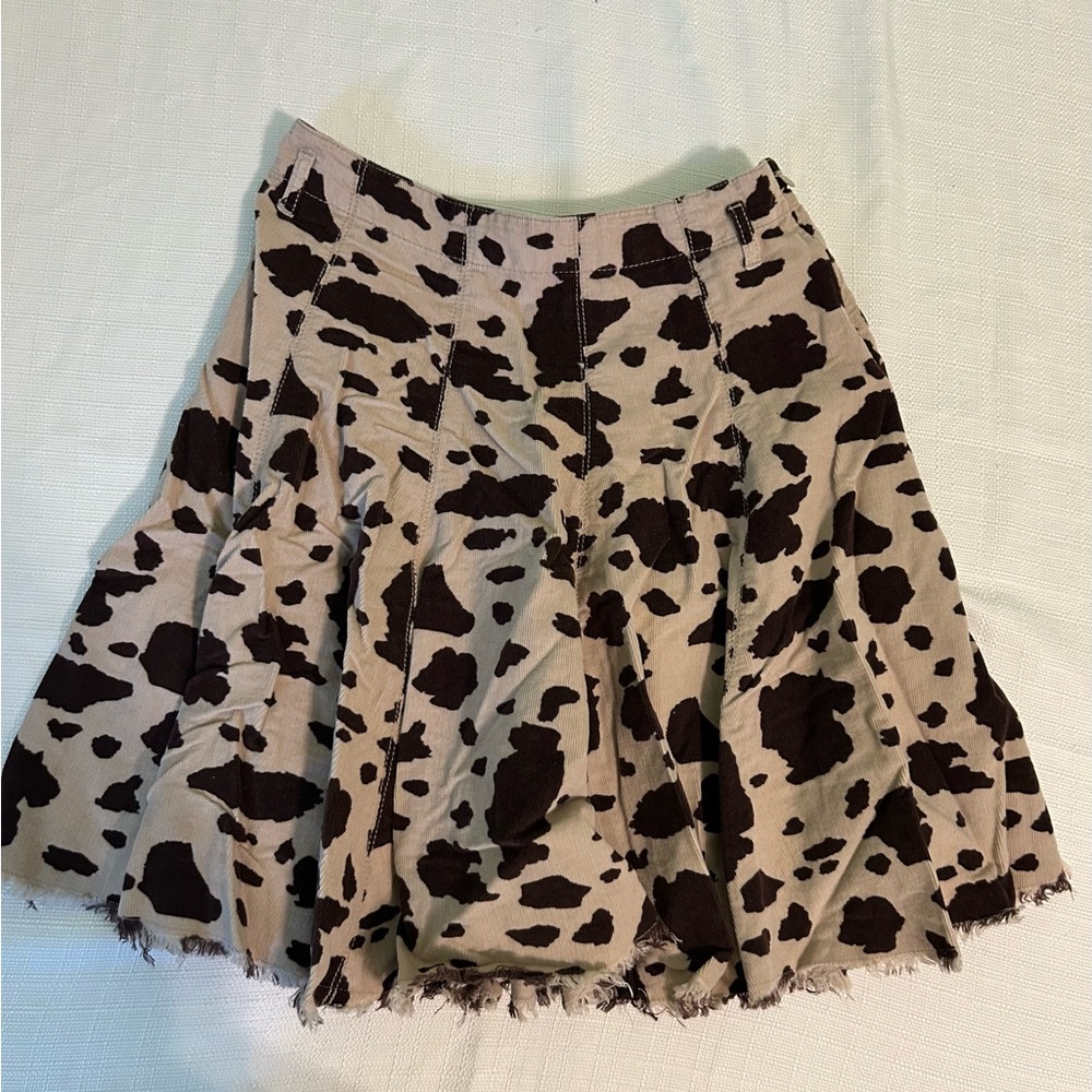 Boden Cream Mini Skater Skirt with Pleats